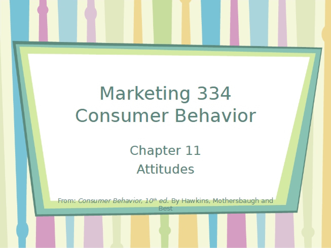 Behavior of Consumers - MKT 334