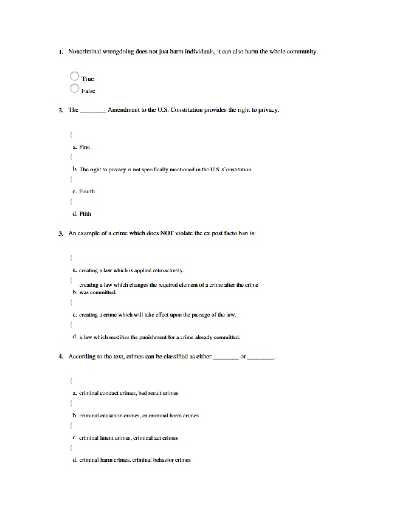Criminal Law Examination