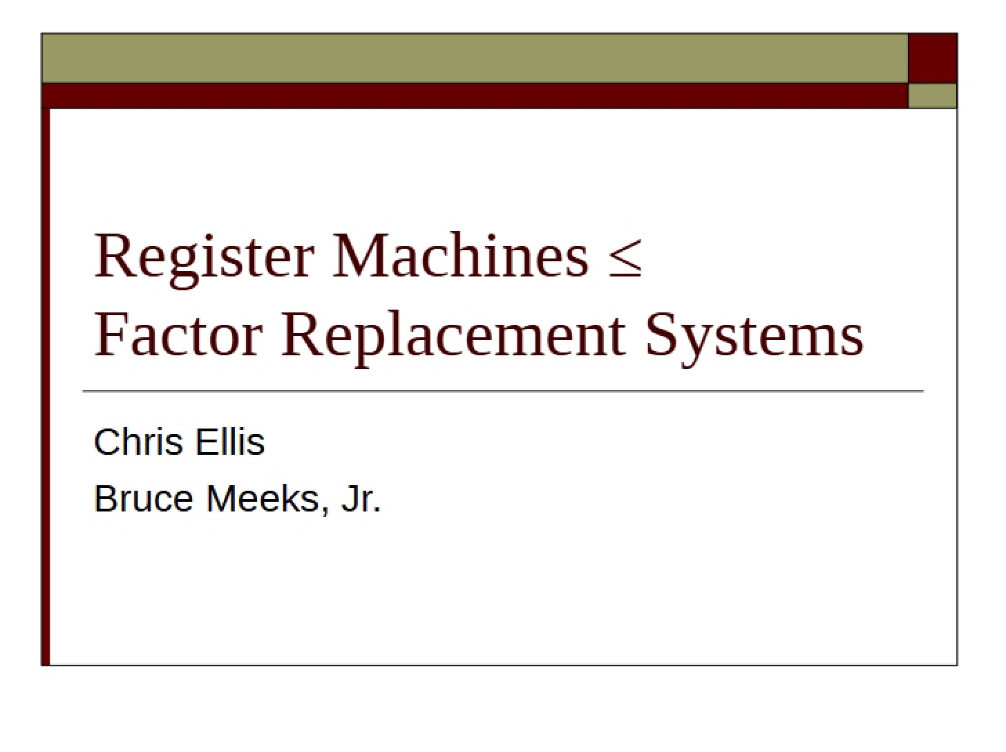 Machines (Register)