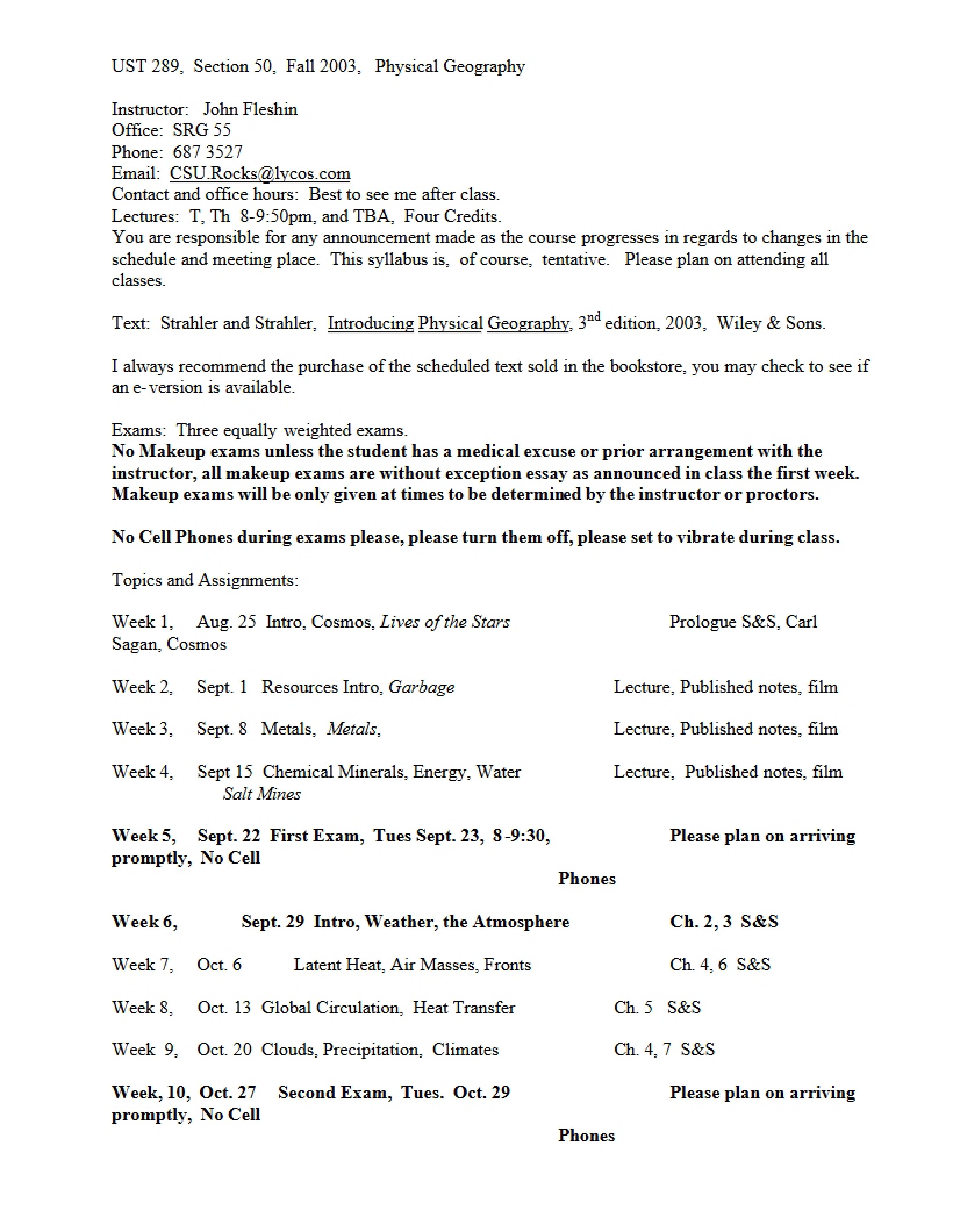 UST 289 Syllabus