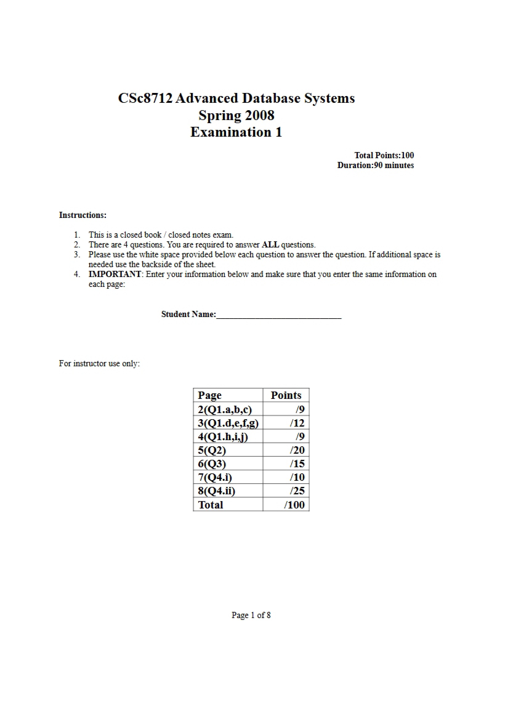 Advanced Database Systems Overview