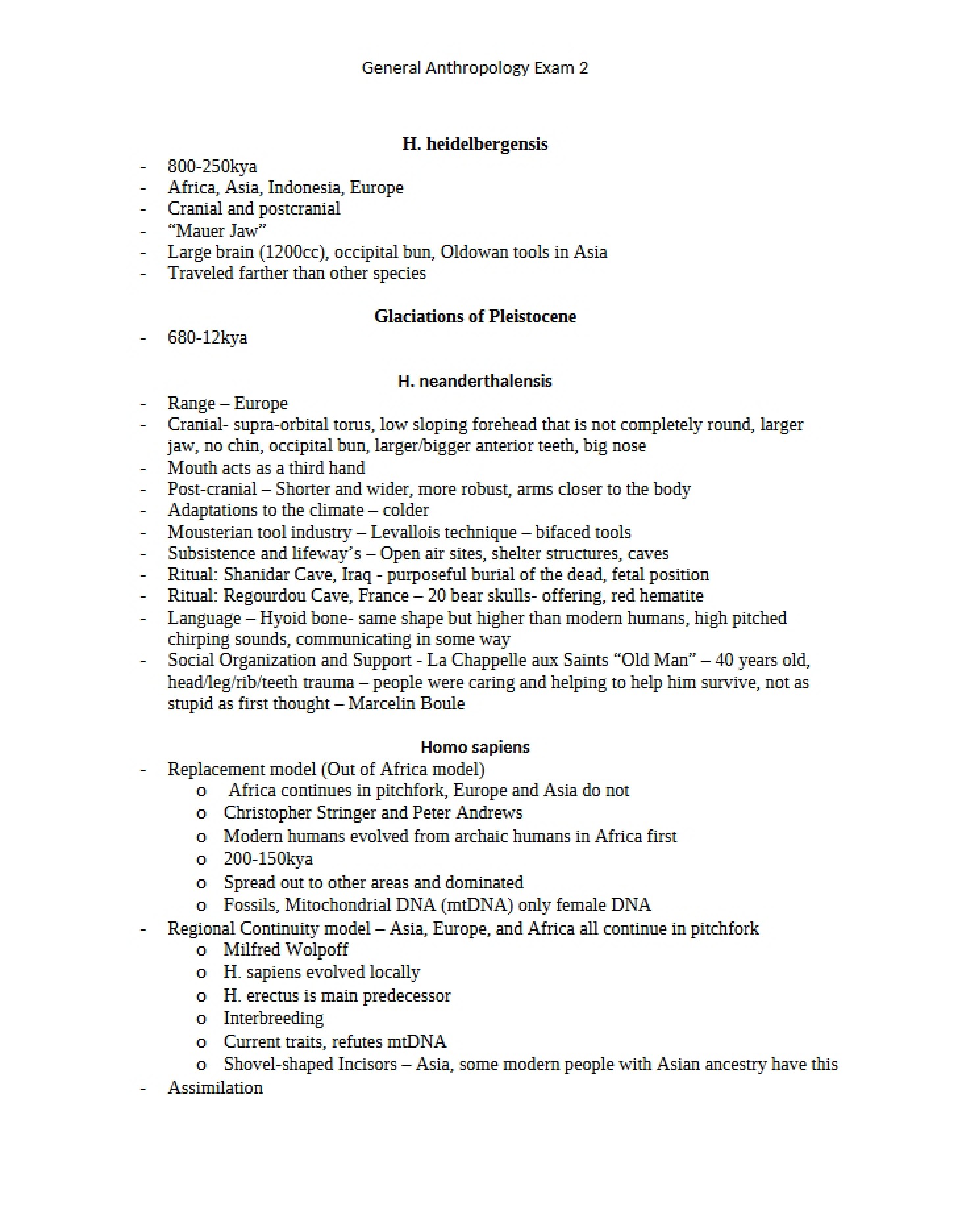 Exam 2 Anthropology (General)