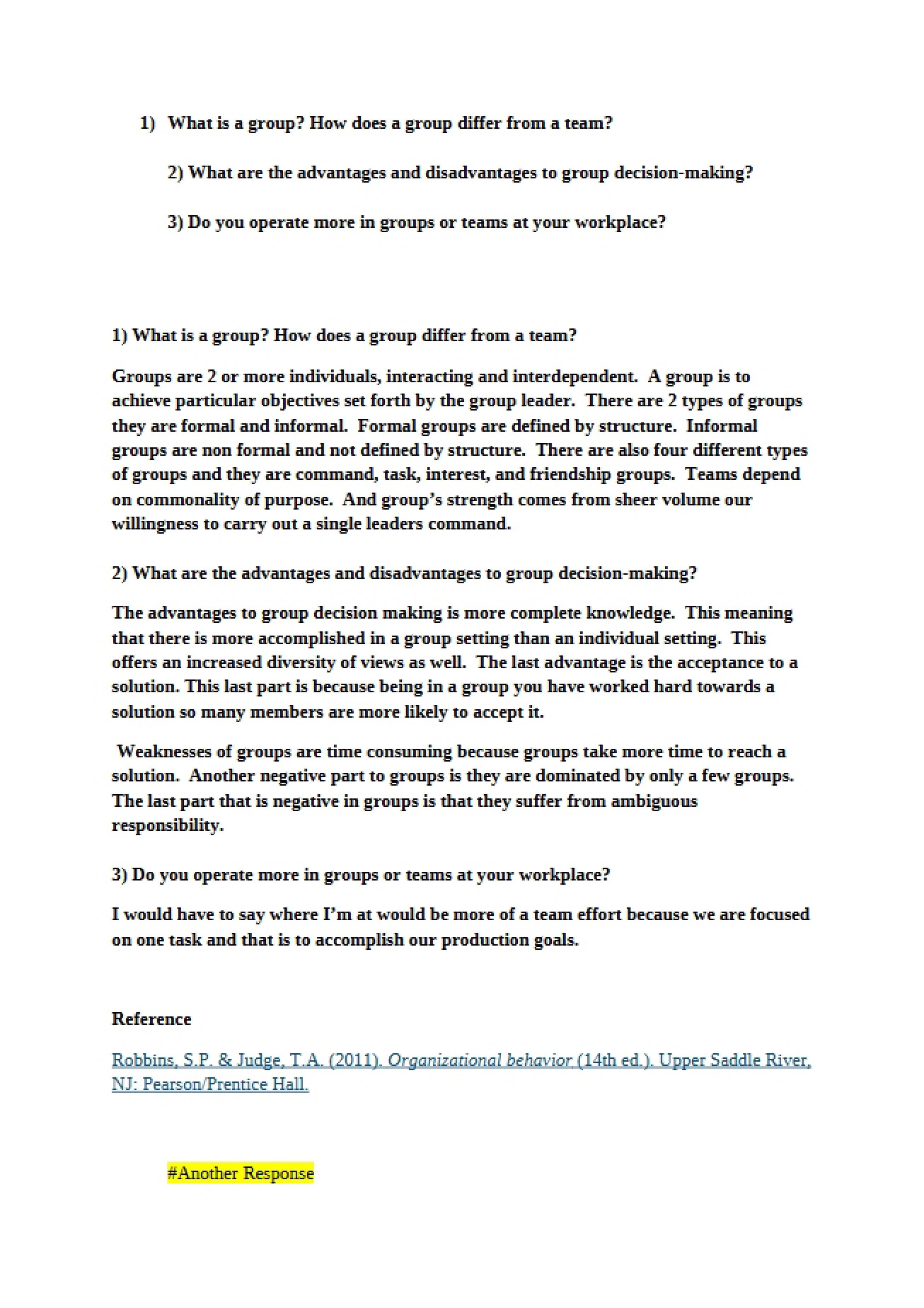 Group Assignment