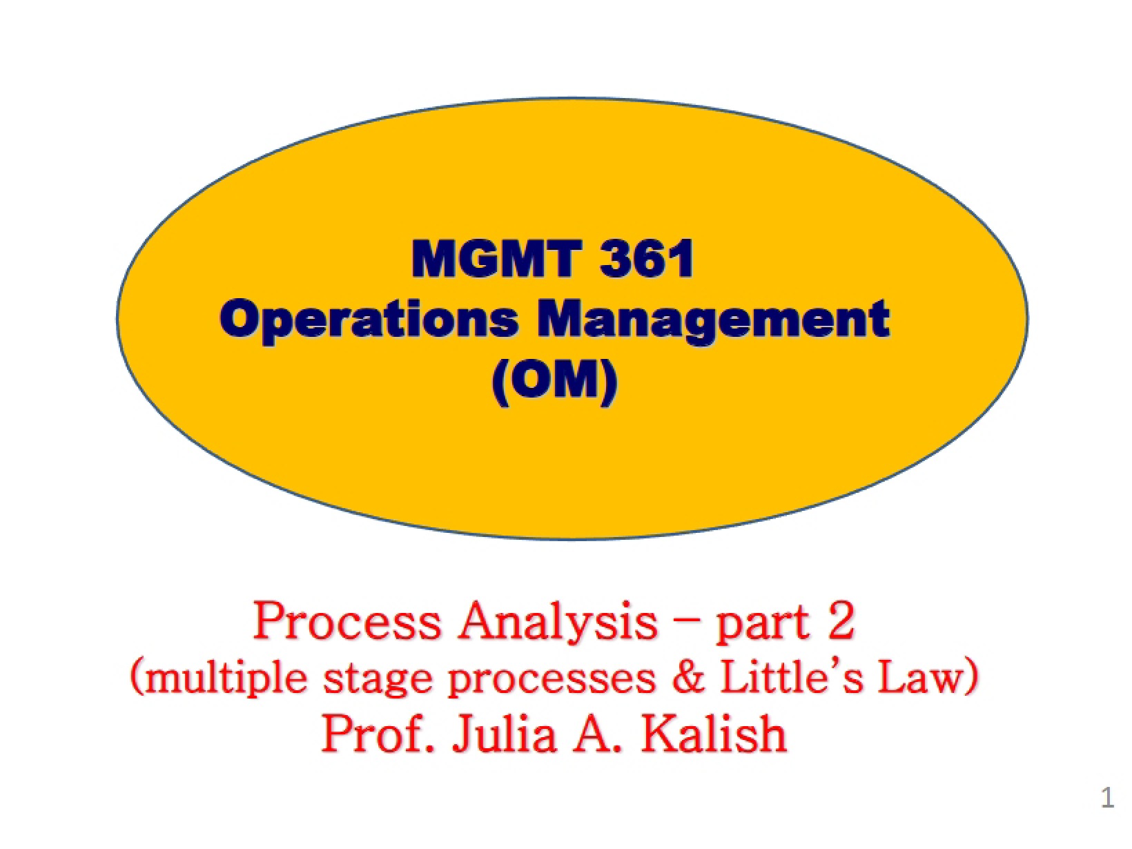 Module 2 Class Notes Process Analysis Part 2