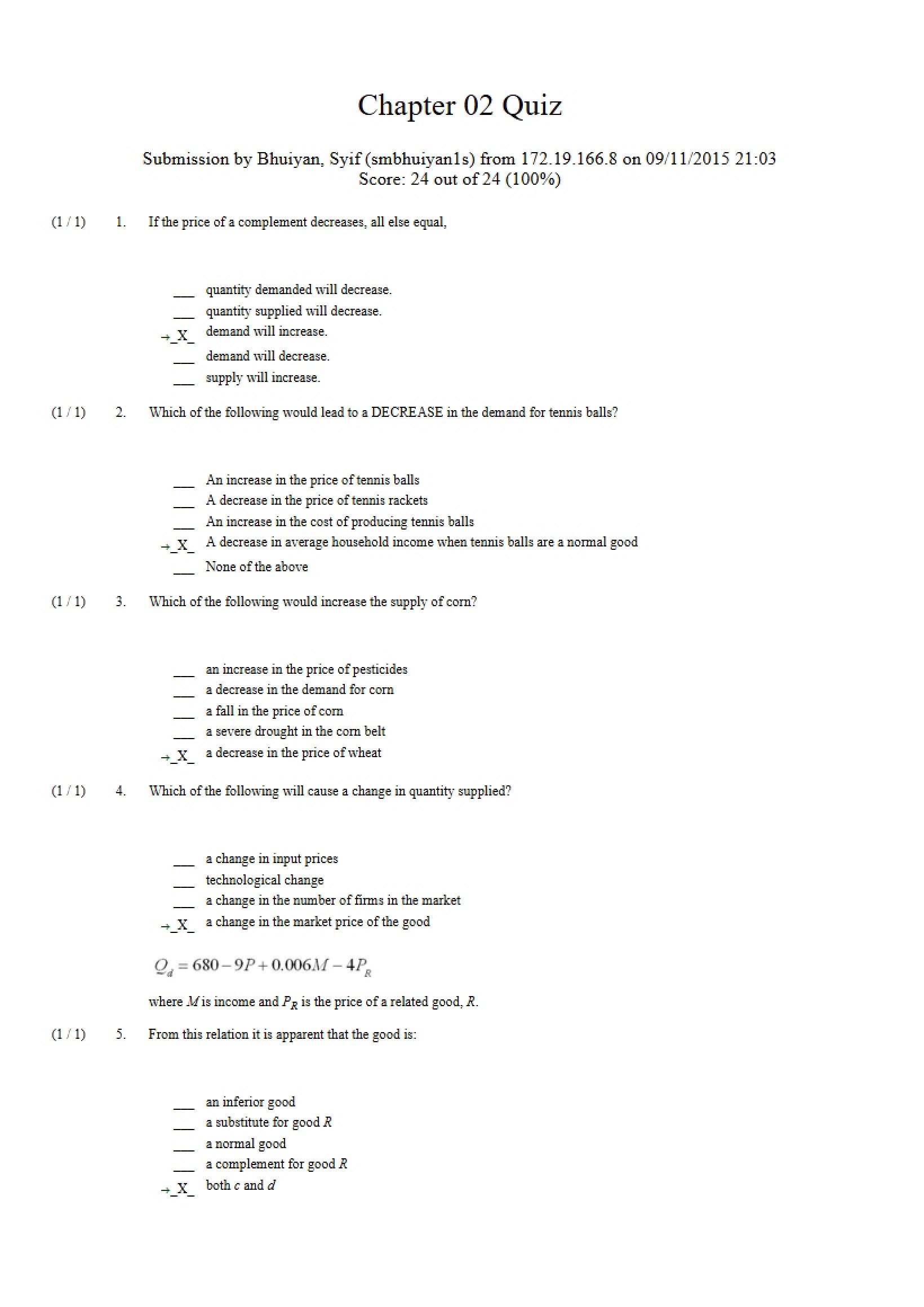 Quiz Chapter Two