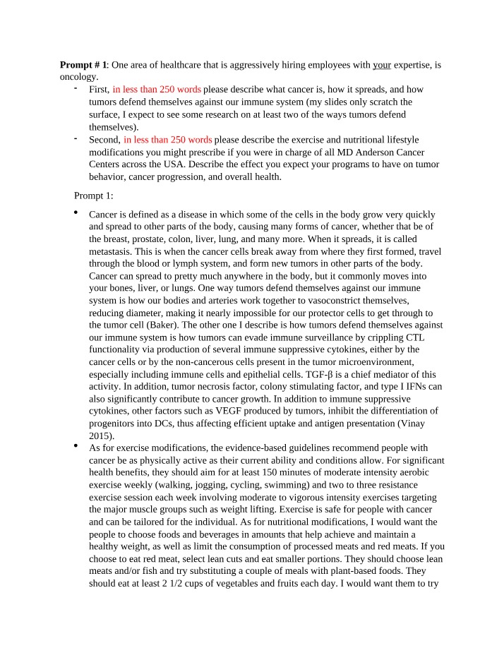 Cancer - Spread, Defense, and Treatment