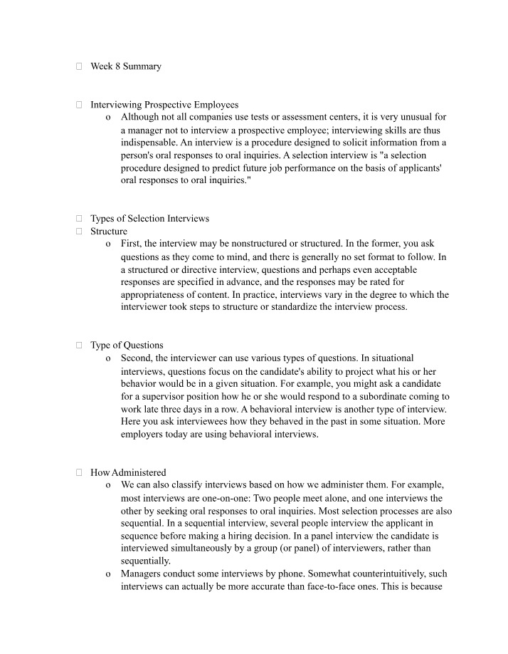 Art of Interviewing Prospective Employees