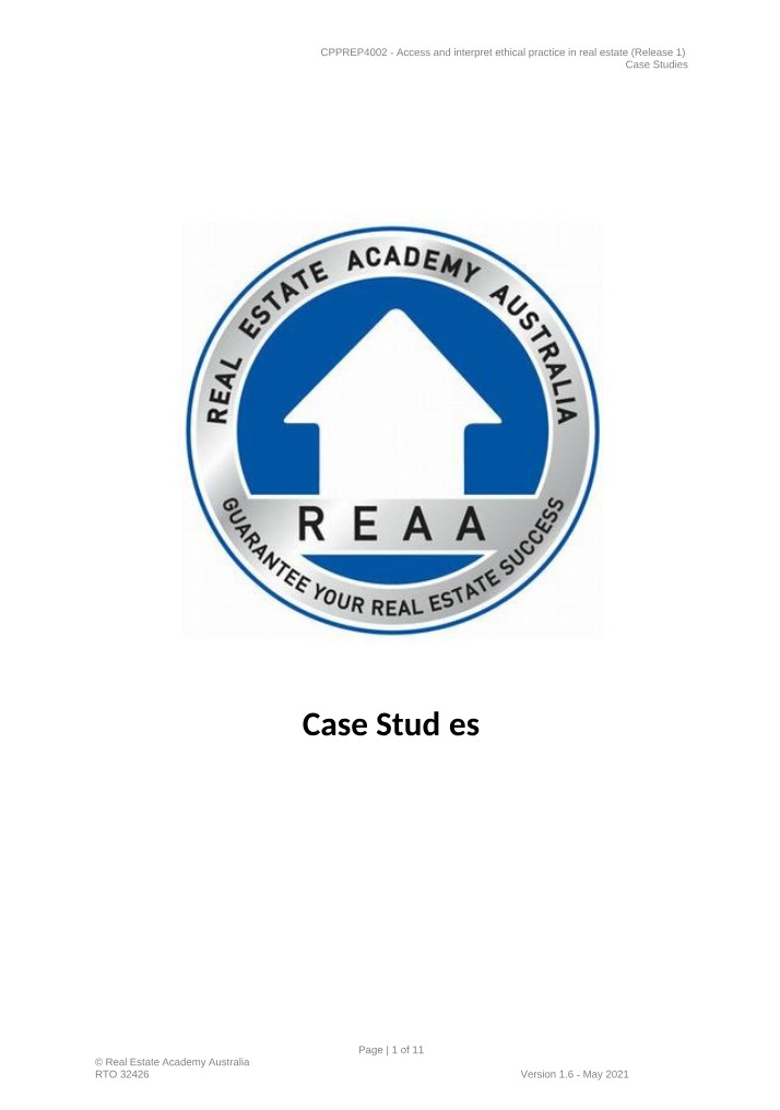 Case Studies v1 - CPPREP4002