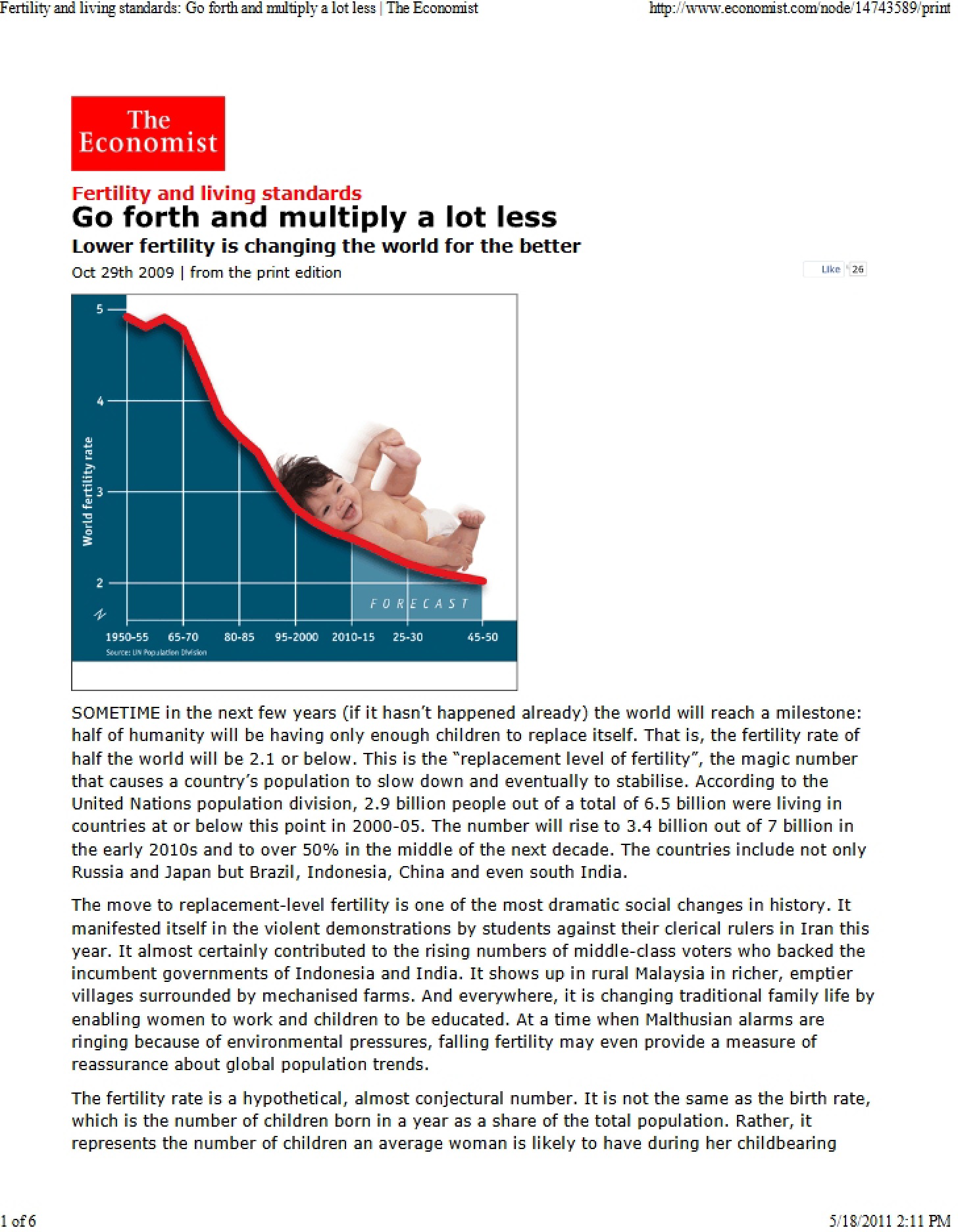 Living Standards and Fertility