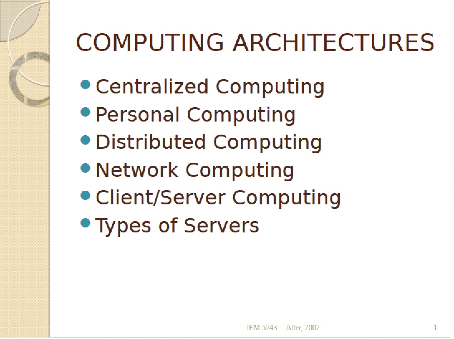 Computing Lecture 12