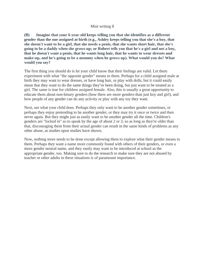 Supporting and Understanding Gender Identity in Children