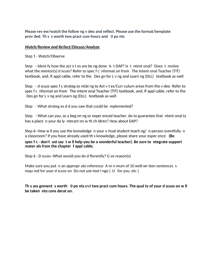 Write-up for Video Reflection