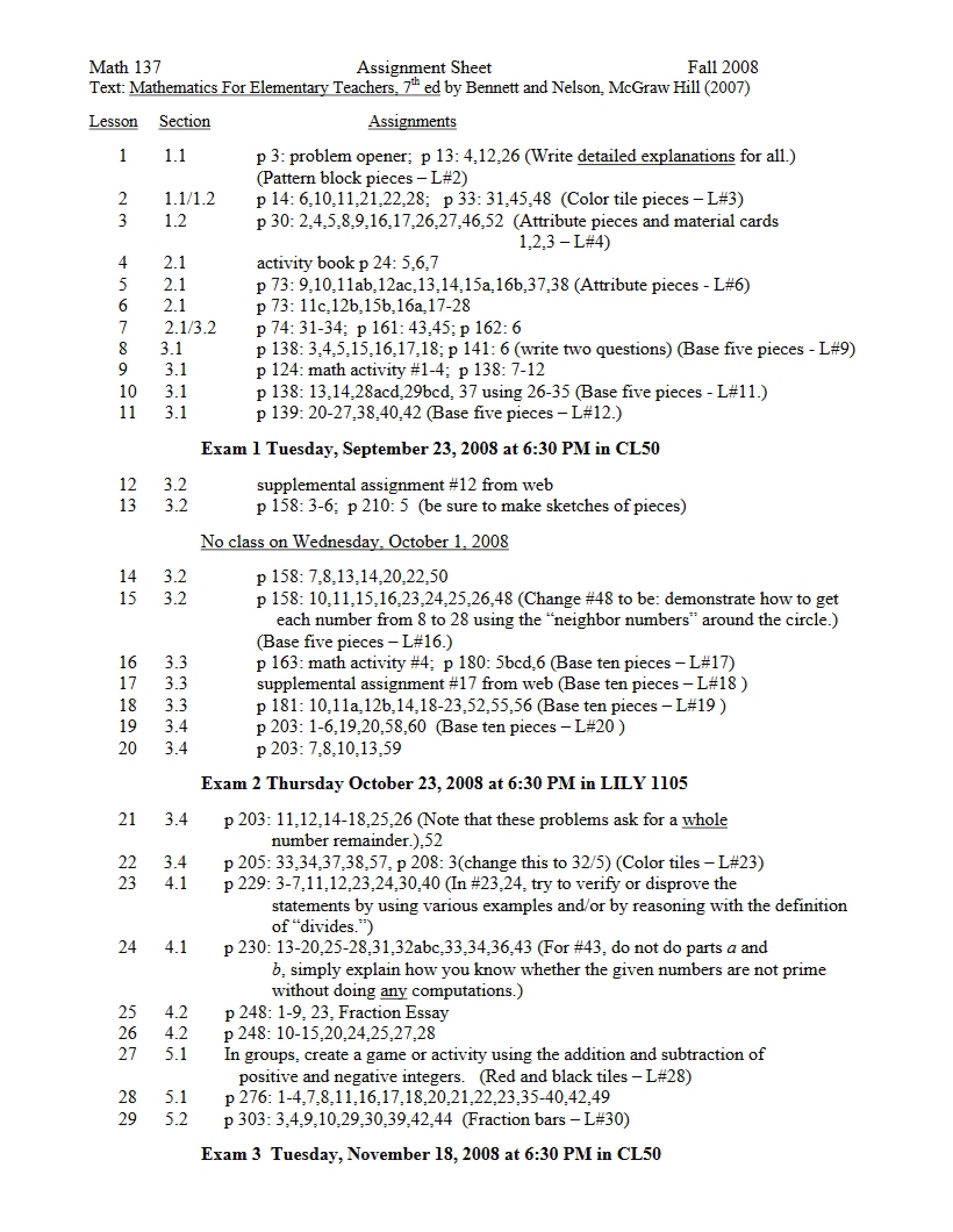 Assignment Information Sheet