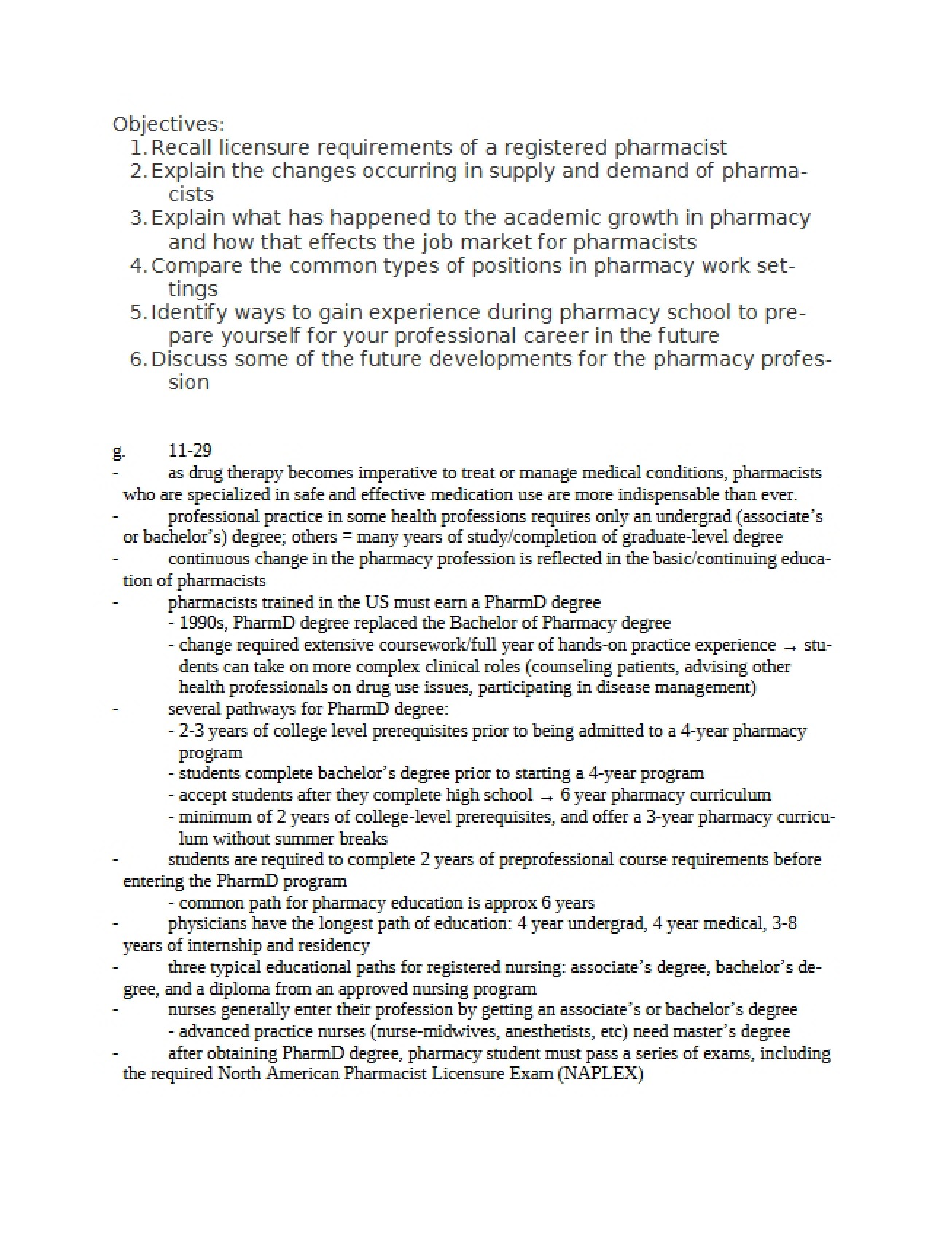 Pharmacy Profession Lecture Note