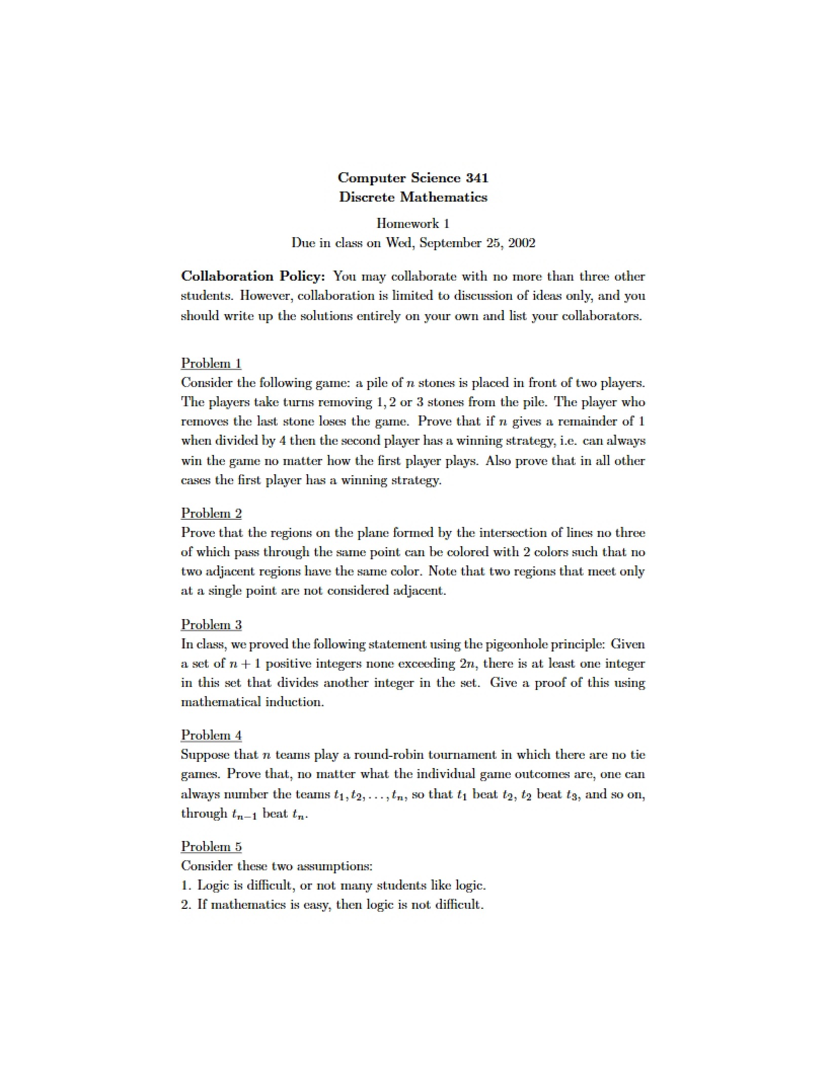 First Homework