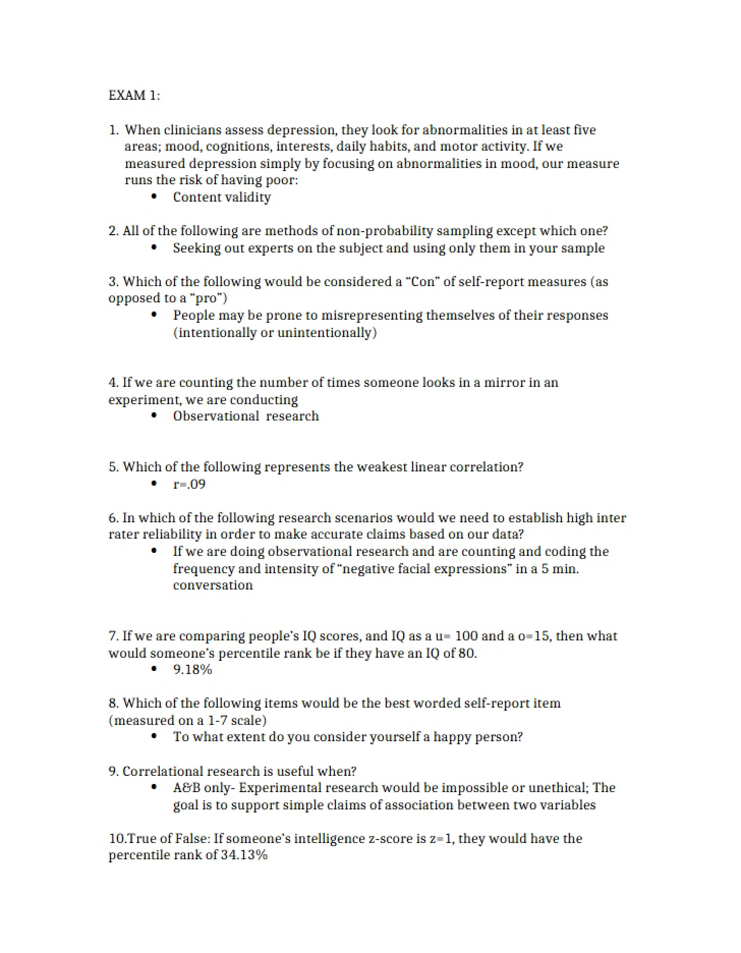 Exam I