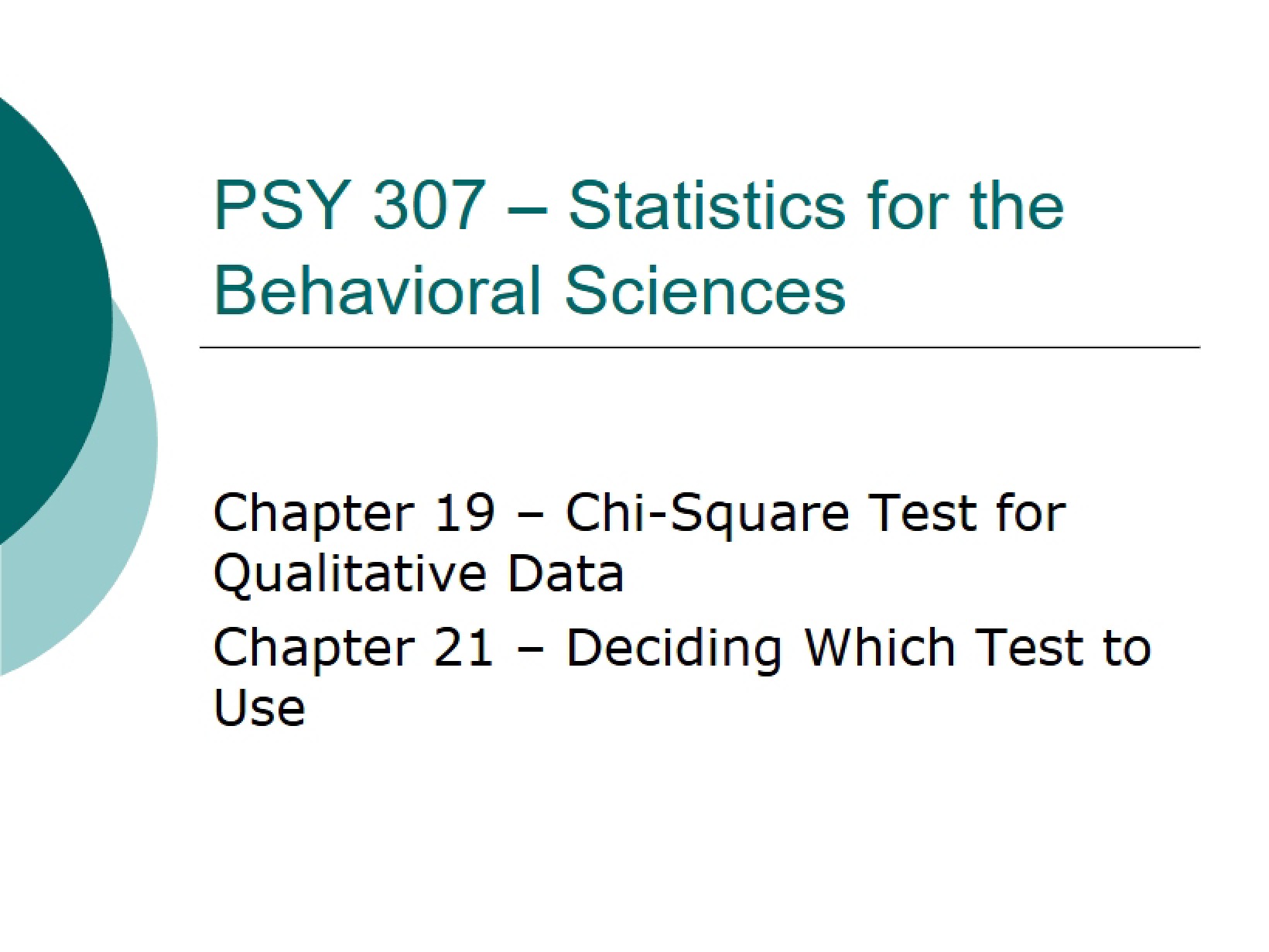 Qualitative Data Chi-Square Test (Ch 19)