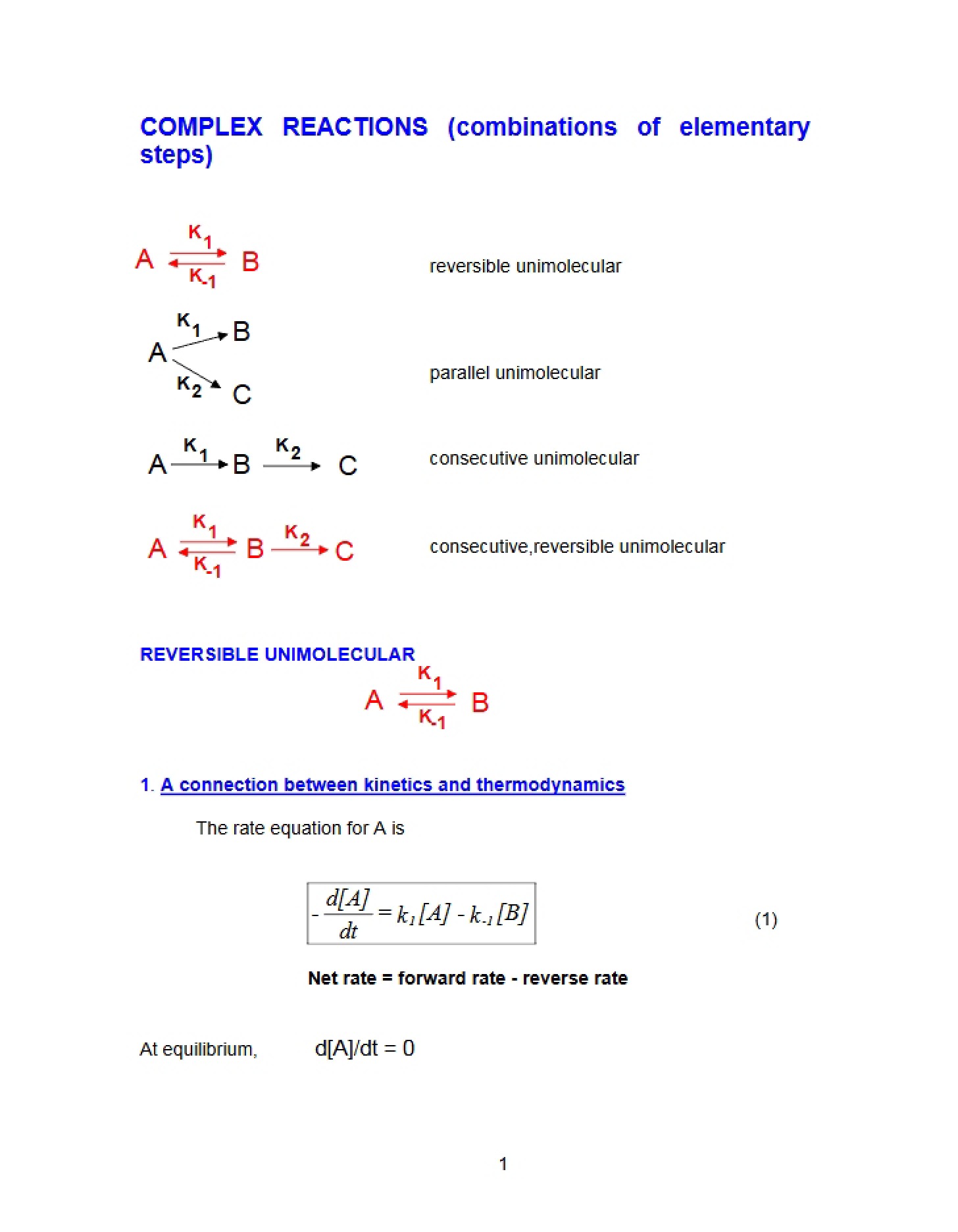 Complex Reactions (2005-2)