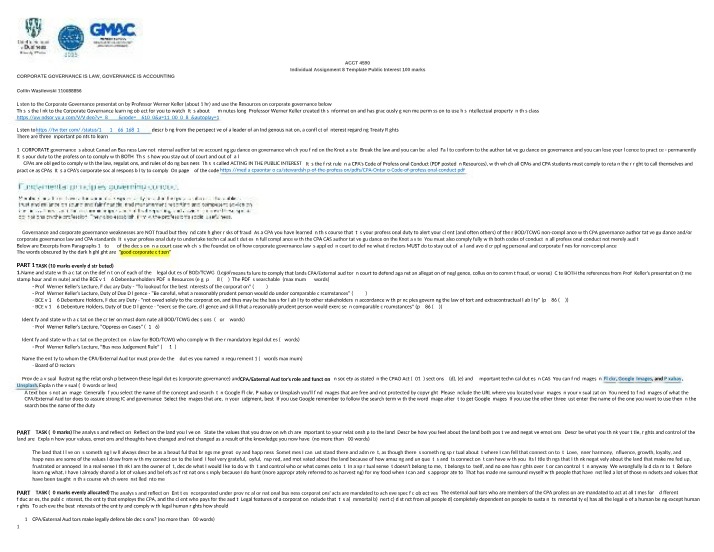 Individual Assignment 8 Template for ACCT 4590