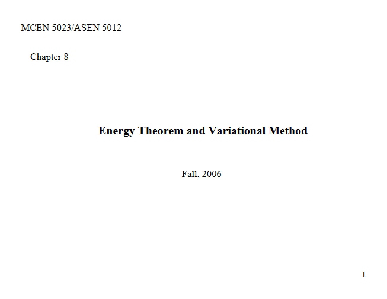 Variational Method and Energy Theorem
