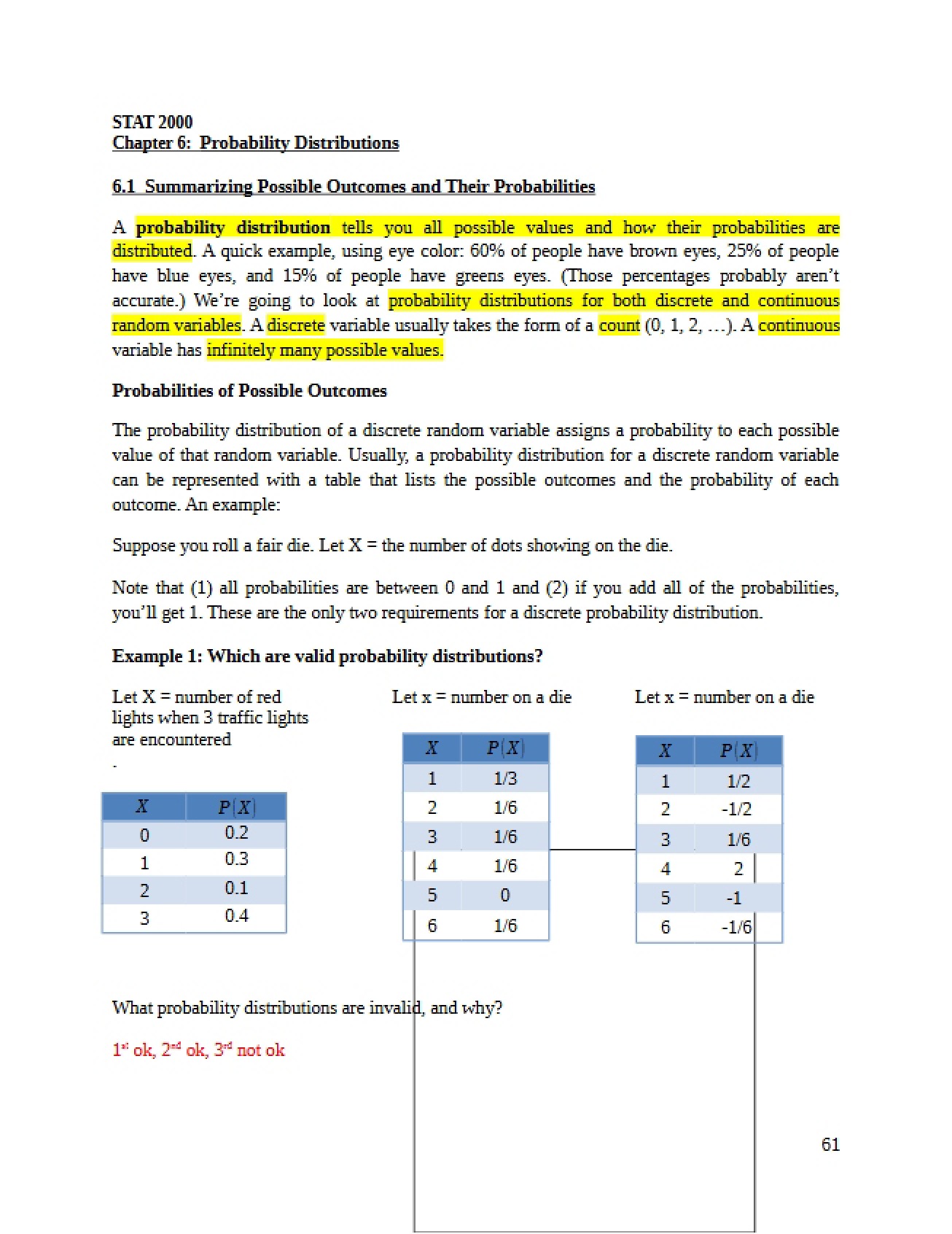 Notes for Statistics Chapter Six (Part 2)