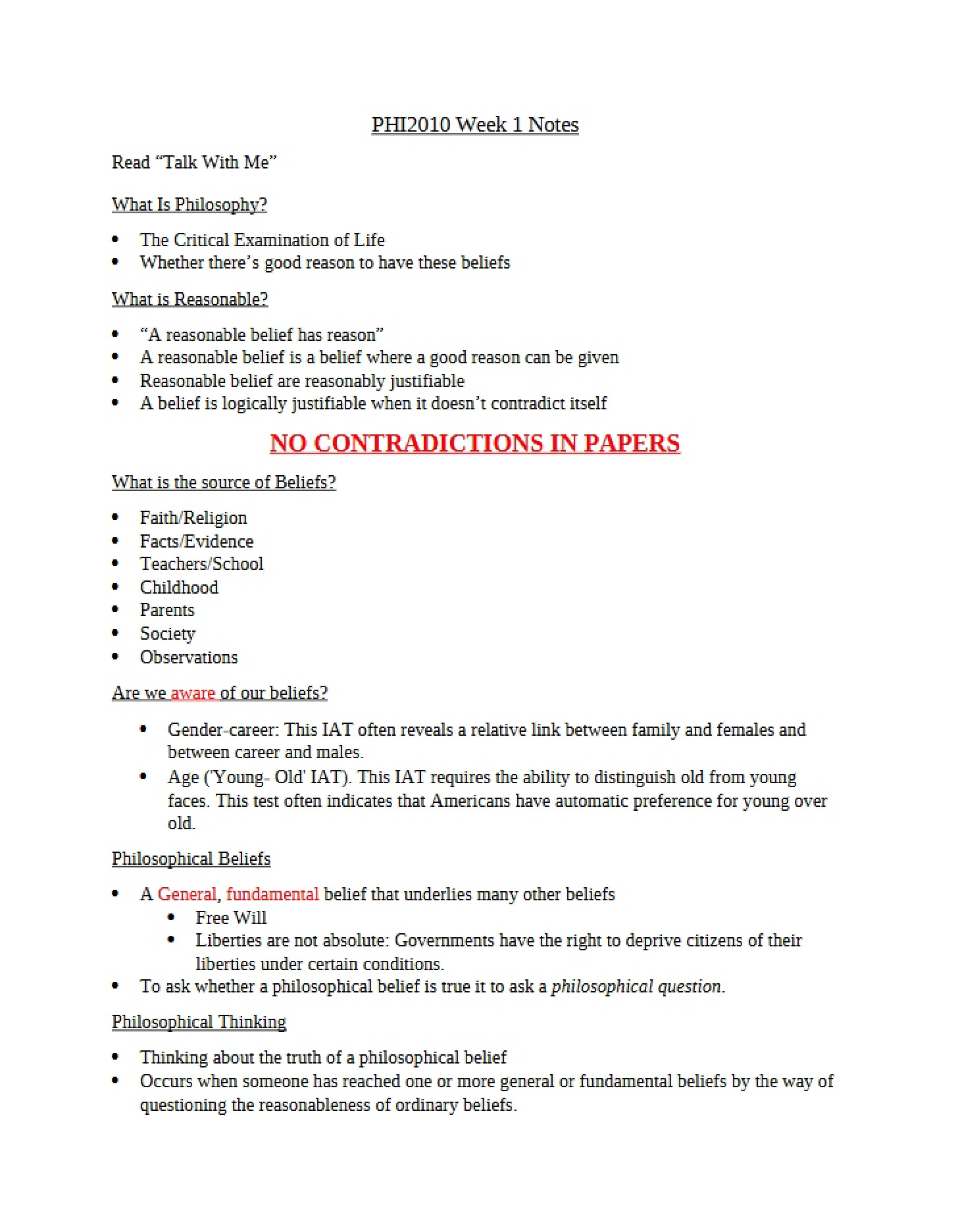 Notes from Week 1