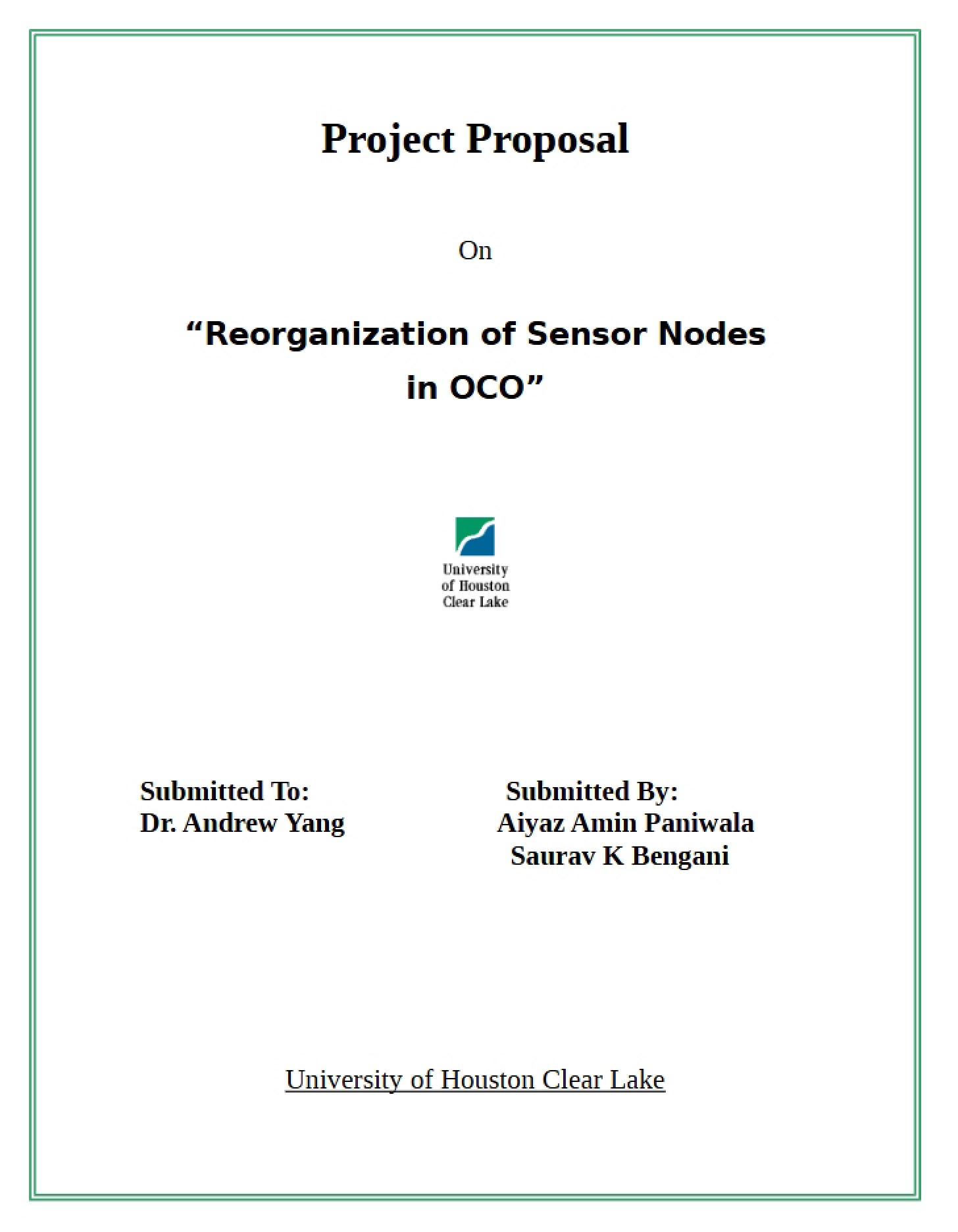 Sensor Node Reorganization in OCO