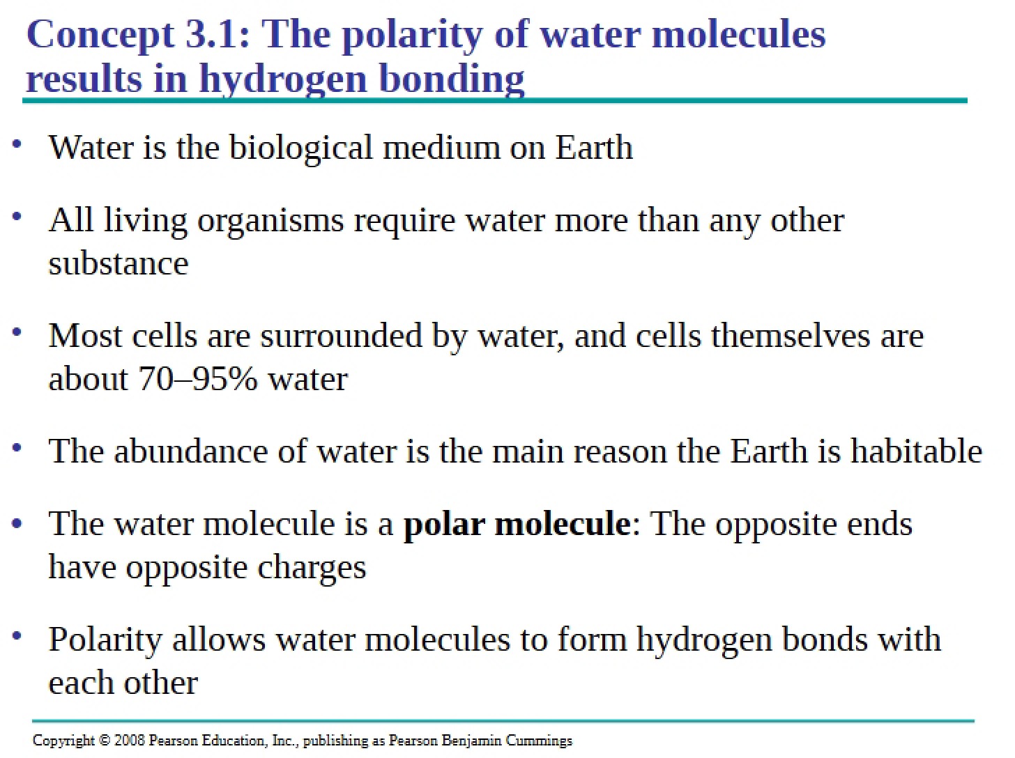 Fitness of the Environment and Water (Ch 3)