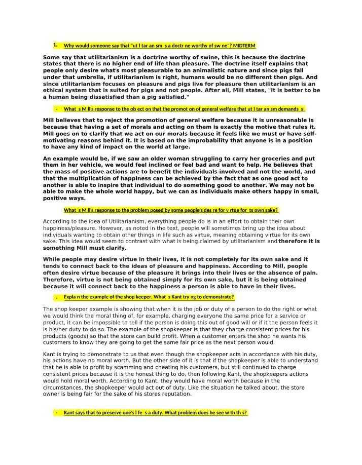 Mill's Utilitarianism - Is it Ethical or Fit for Pigs
