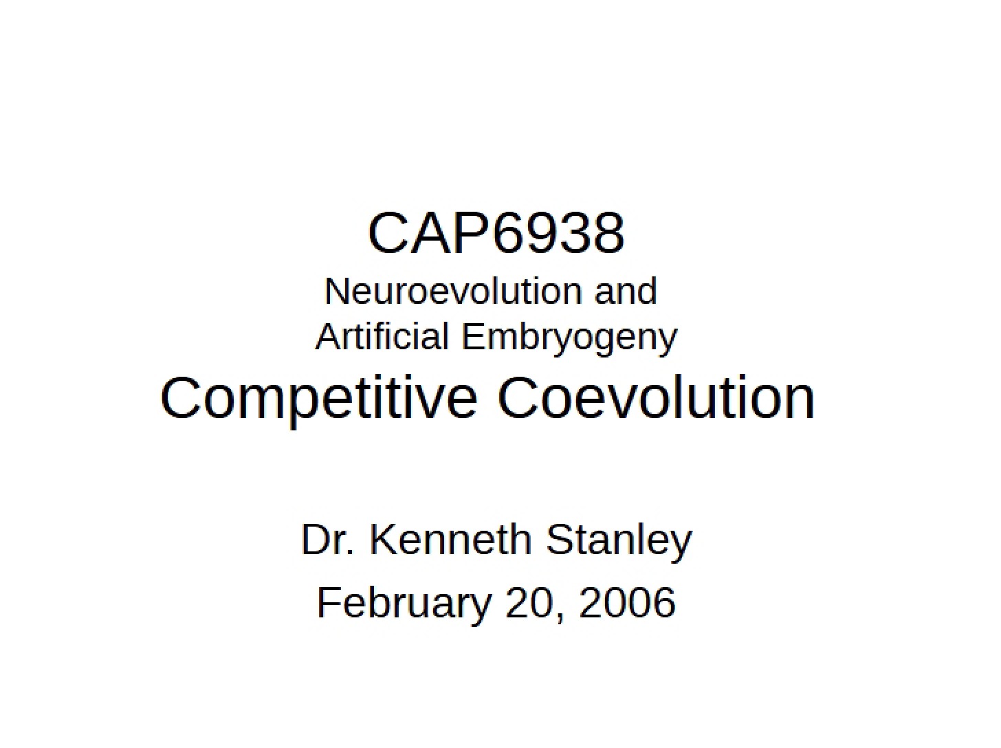 Coevolution (Competitive)