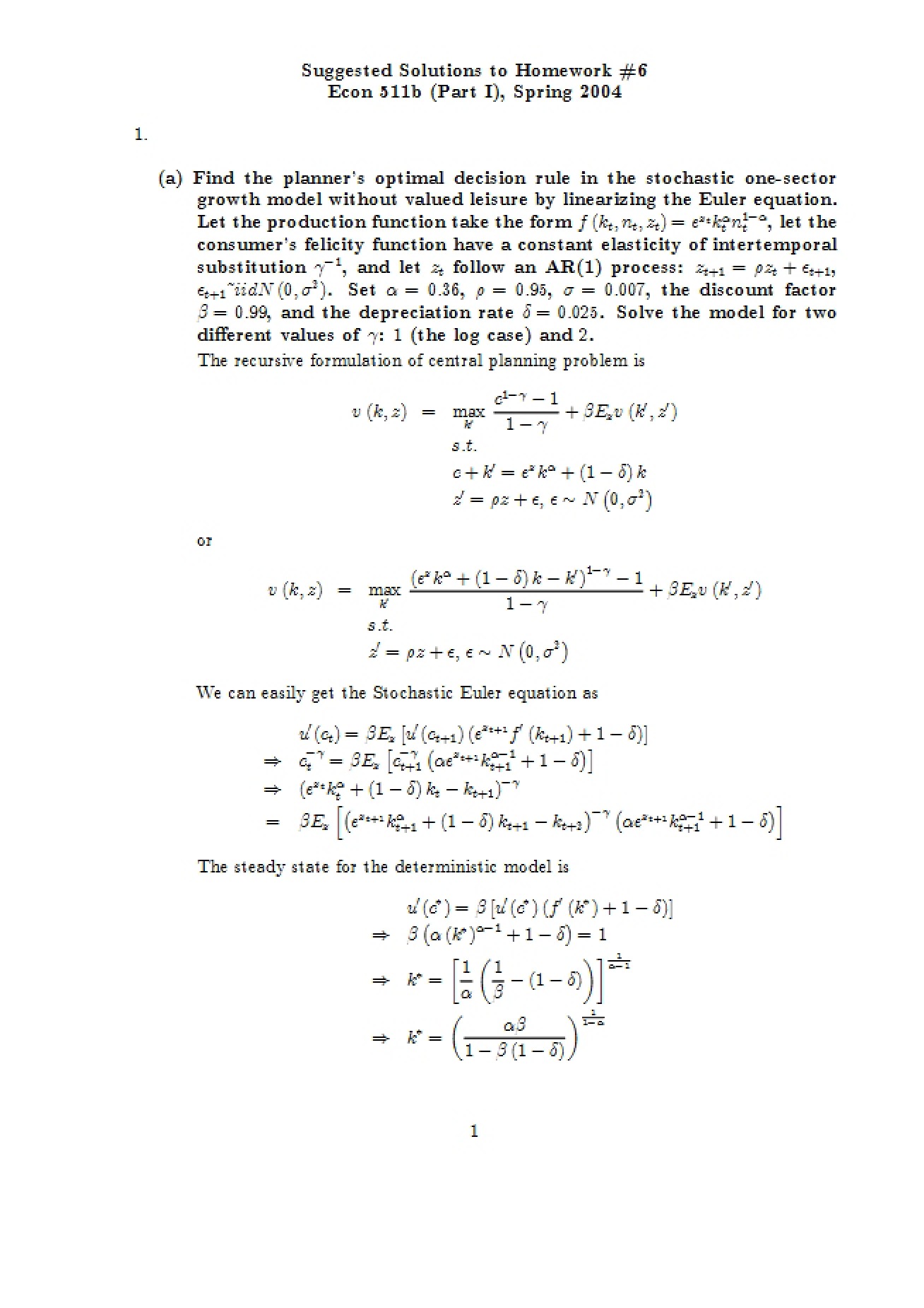 Homework 6 Suggested Solutions