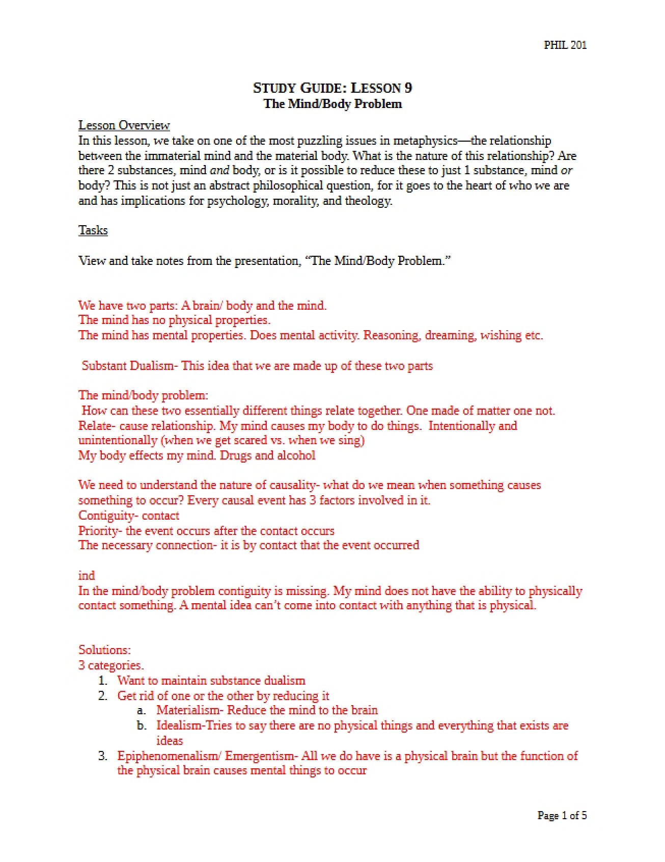 Lesson Nine Study Guide