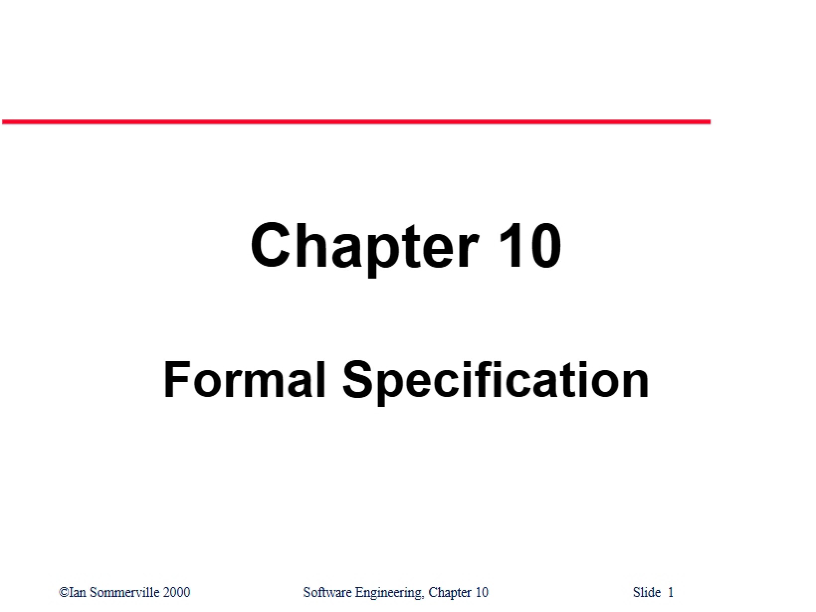 Specification Formalities