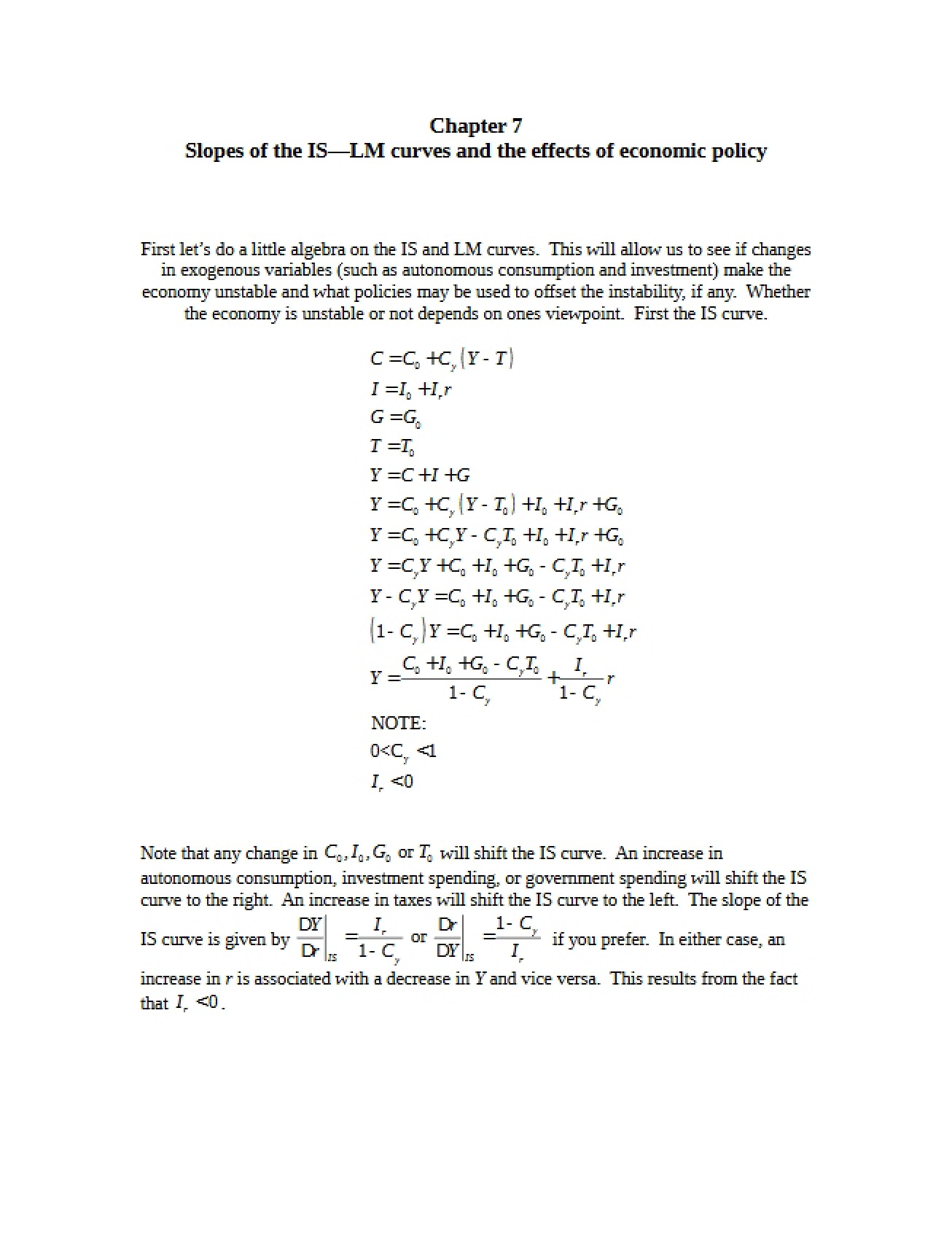 Macroeconomics Theory Lecture Slides