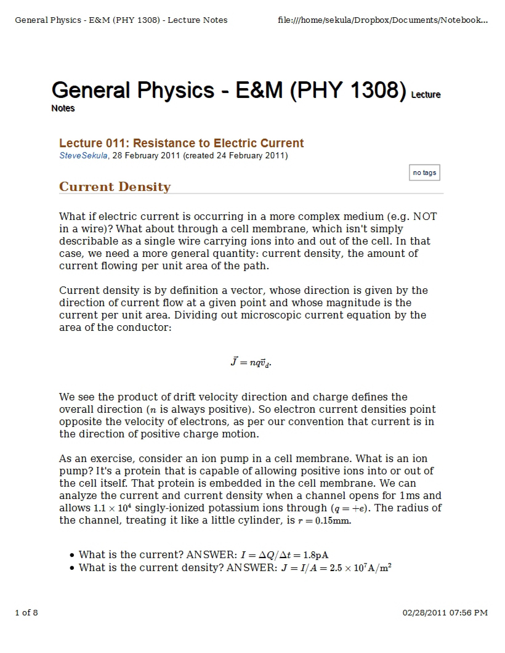 Electric Current Resistance