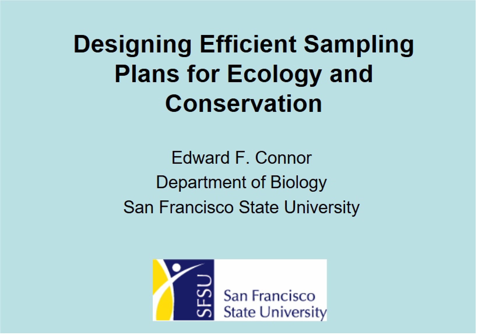 Conservation Sampling Plan Design