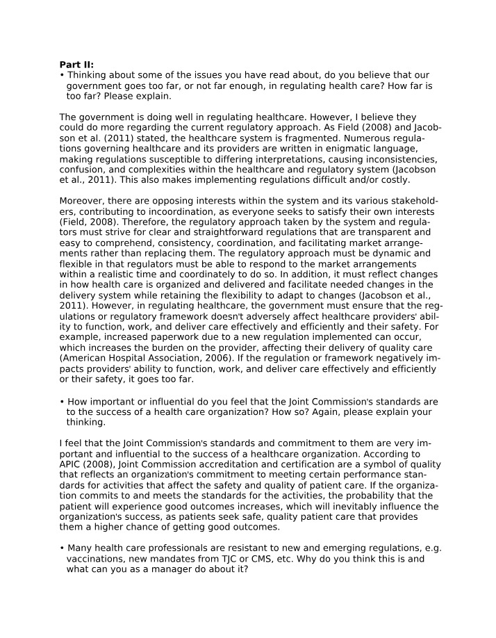 Healthcare Regulation - Striking the Balance