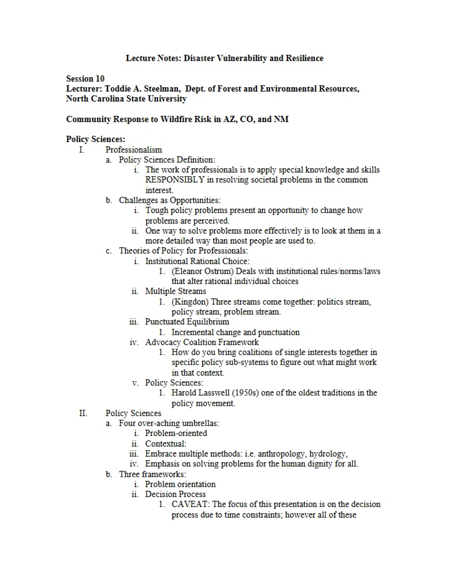 Class Lecture Records