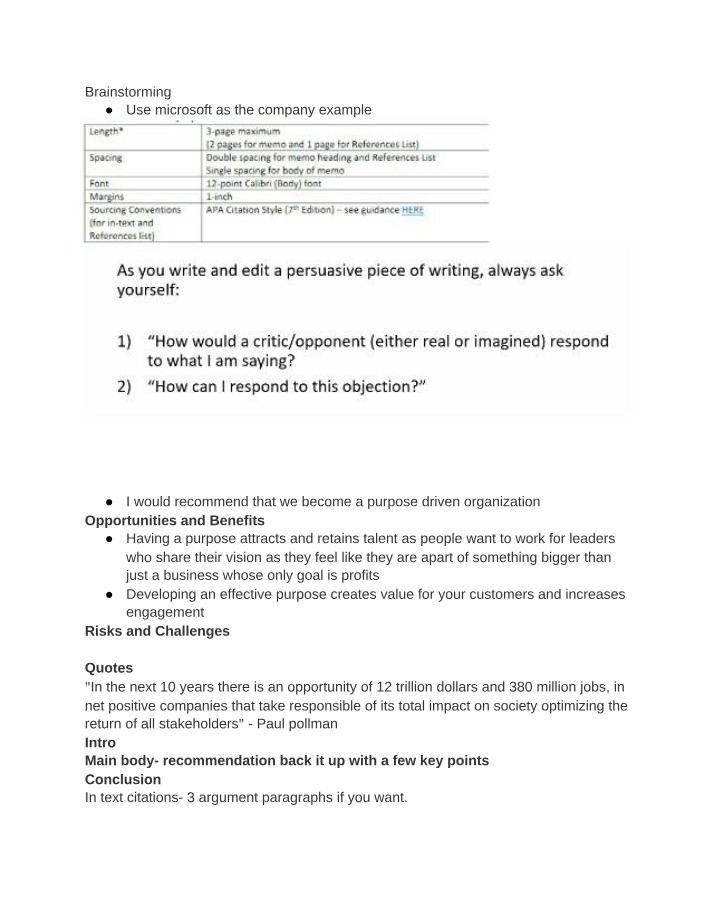 Proposal for Purpose