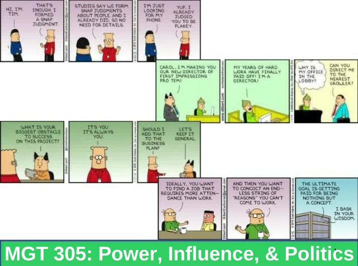 MGT 305 - Power, Influence, and Politics Notes
