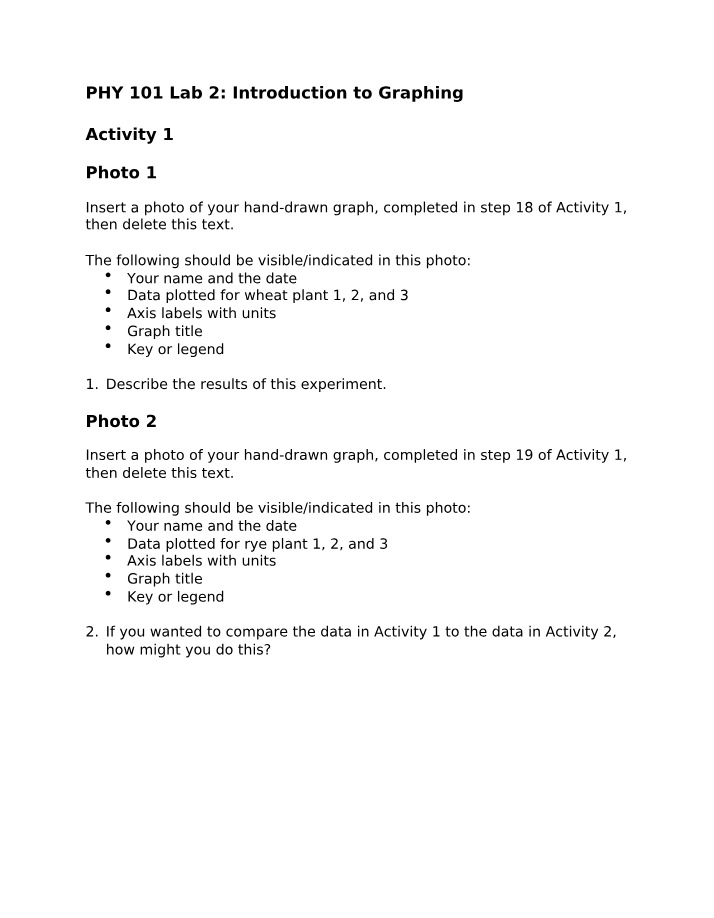 Lab 2 - Introduction to Graphing
