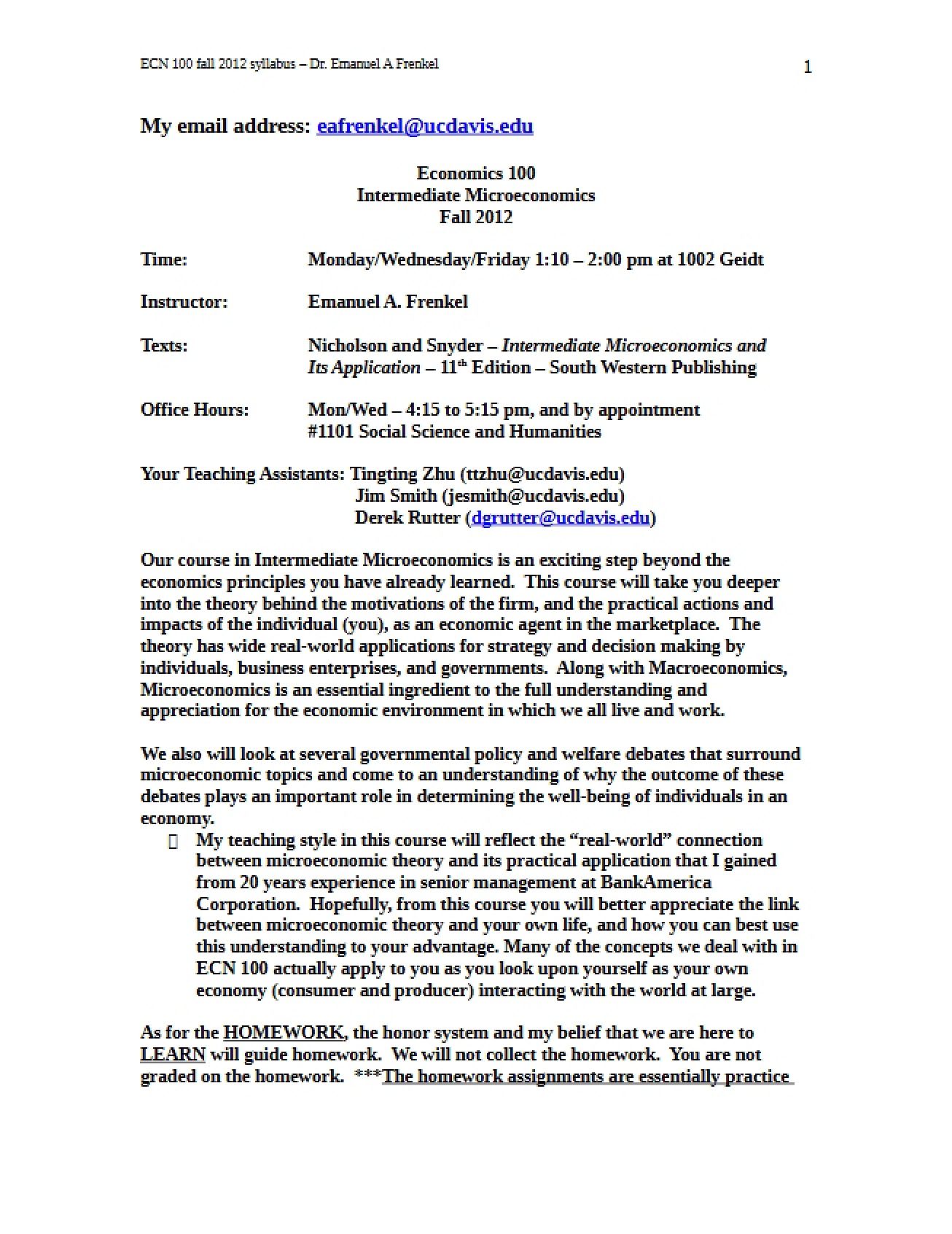 2012 Course Outline Early Class
