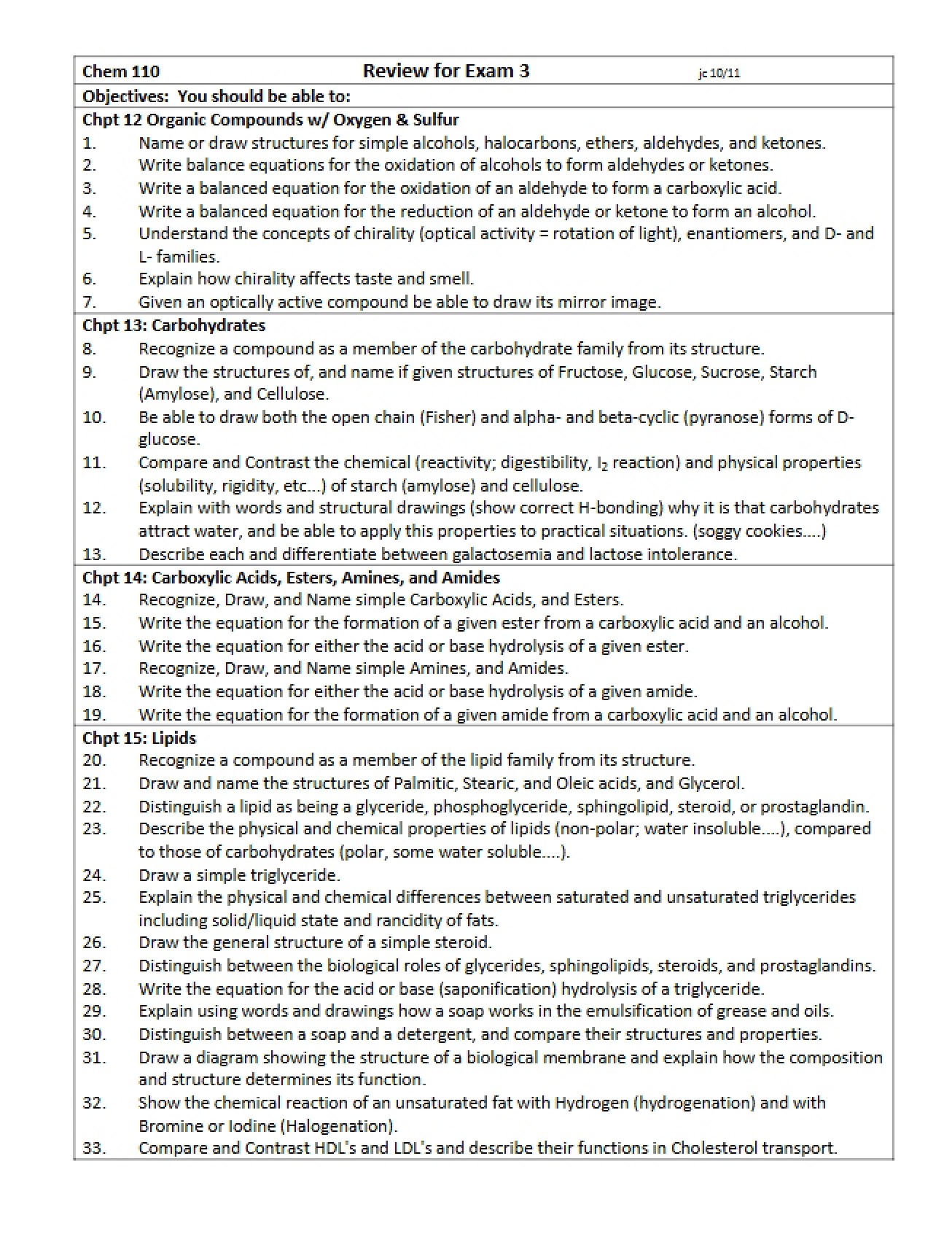 Exam Three Review