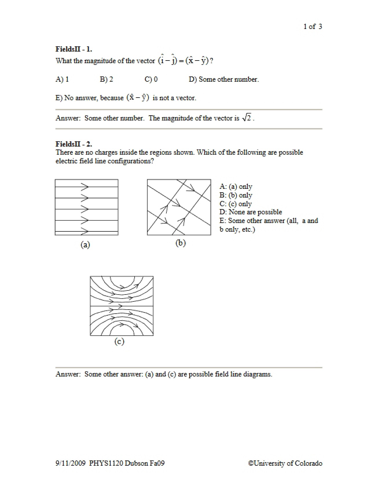 Answers for Fields II