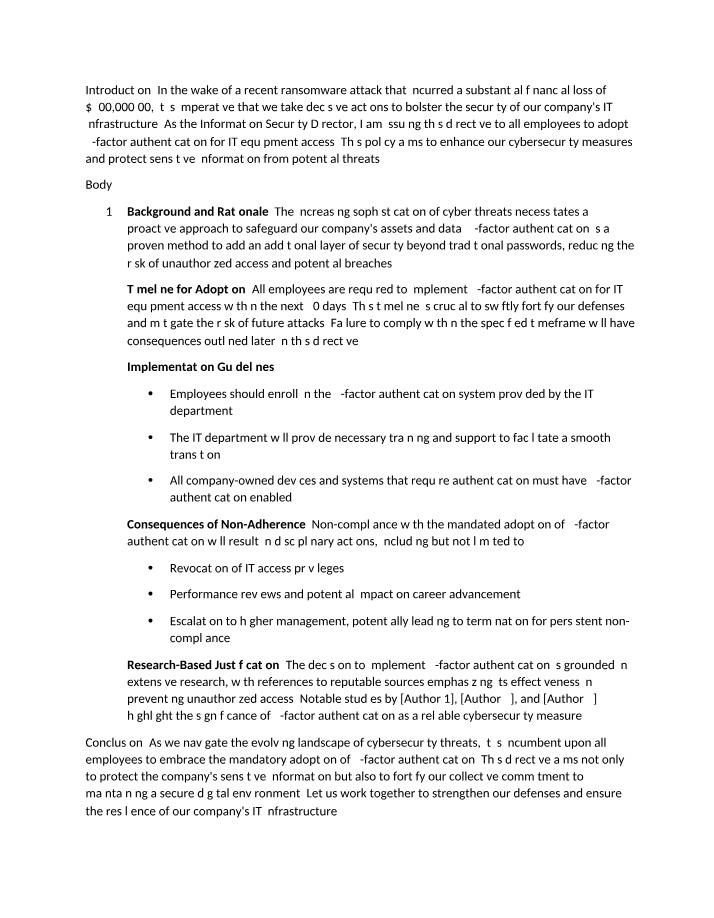 Policy and Implementation Guidelines for 2-Factor Authentication