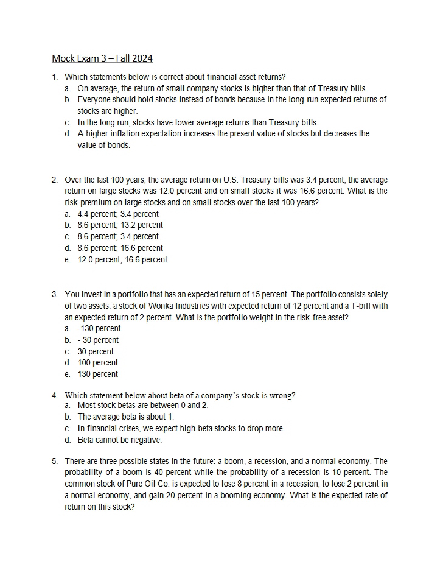 Third Mock Exam