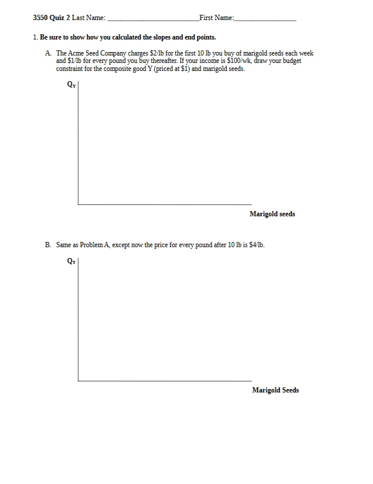 Microeconomics Quiz 2