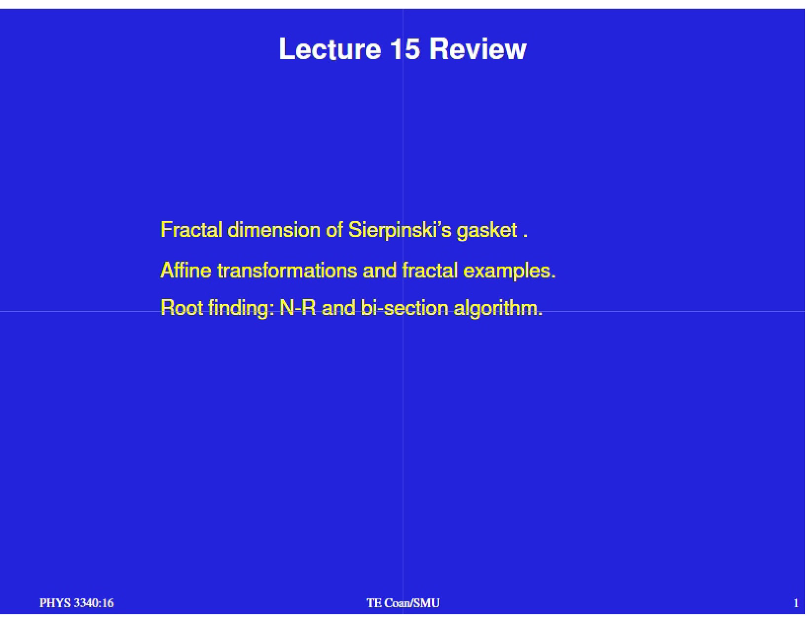 Computational Physics Class Material