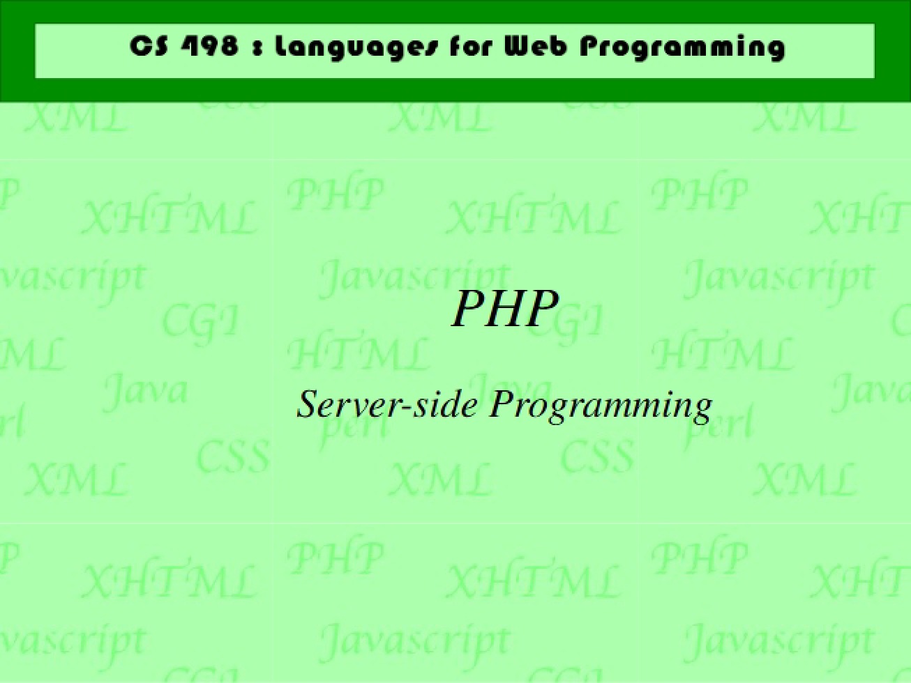 Introduction to Server-Side Programming with PHP