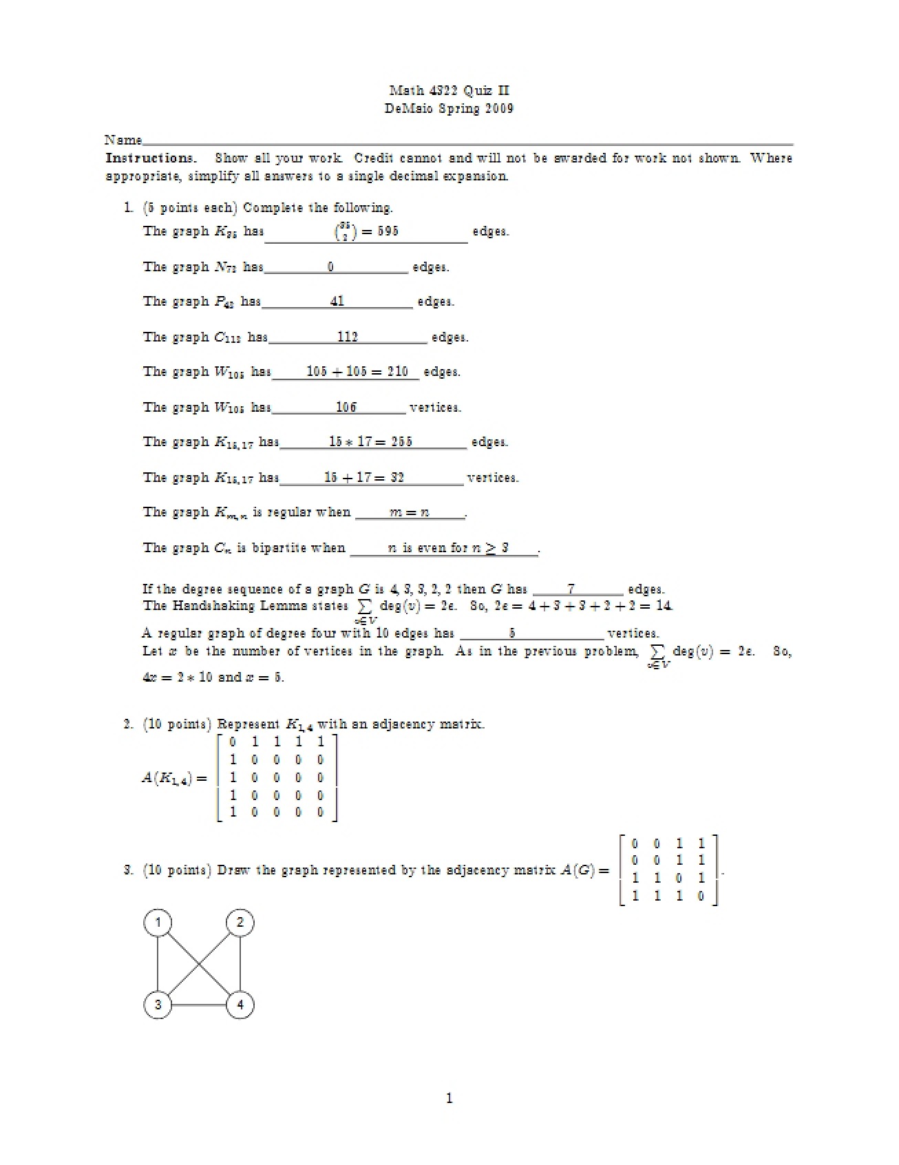 Second Quiz Assessment in Discrete Math II